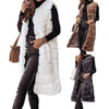 Autumn Winter Women Jacket Vest Solid Color Round Neck Faux Fur Coat Thick Crew Neck Outerwear Plush Jacket for Women