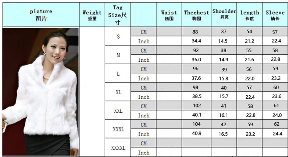High Quality Faux Fur Coat Women's Fashion Warm Outerwear Autumn Winter Short Imitation Fur Coat Jacket 4XL Overcoat Clearance