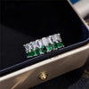 Huitan Fashion Eternity Promise Rings Women Colorful Cubic Zircon Stylish Female Accessories for Party Daily Wear Luxury Jewelry