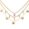 New Multi Layer Butterfly Dragon Charms Crystal Necklaces For Women Punk Golden Angel Letter Clavicle Chain Hiphop Gifts Jewelry