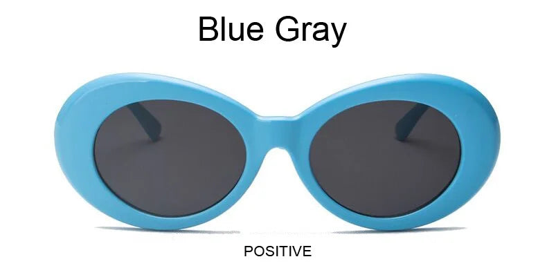 Kurt Cobain Retro Oval Sunglasses Man Vintage Fashion Brand Sun Glasses Classic White Black Lentes De Sol Mujer