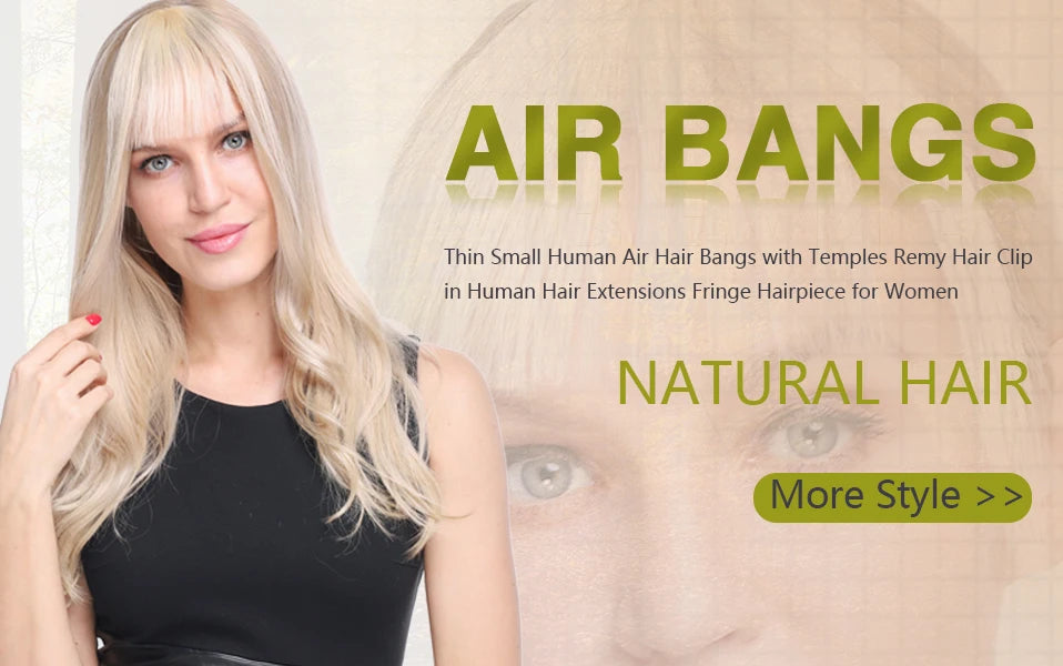 S-noilite 3g Air Bangs Perücke Menschliches Haar Natürliches Schwarzbraun Dünnes Unsichtbares Falsches Haarteil Clip-In Pony Echthaarverlängerung für Frauen