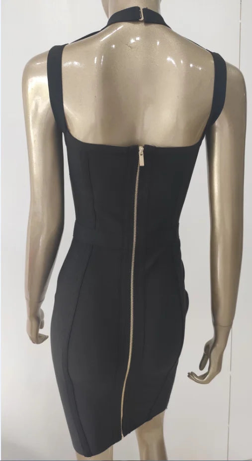 Neu eingetroffen Sommerstil sexy Cut-Out-Kleid mit Knöpfen und elastischem Verband, Designer-Abendpartykleid für Prominente 2022, Vestidos