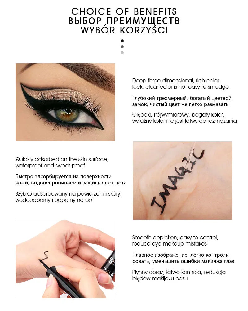 IMAGIC 1PCS  Pro Eyeliner Waterproof Liquid Type Makeup Eye Liner Nature Long Lasting For Women Beauty Cosmetics