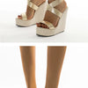 Eilyken Super High Peep Toe Gladiatoren-Wedges Sandalen Damen Bedeckte Ferse Plateau Mode Sommerschuhe Größe 35-42