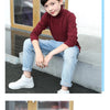 boys Plus velvet Warm turtleneck sweater Pullovers plush inside Thicken sweaters girls Winter Autumn Knitted Loose jacket 2-10Y