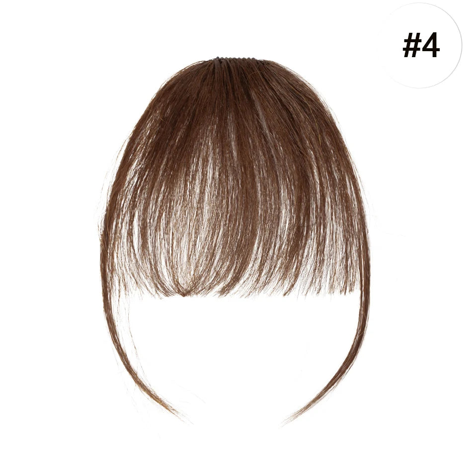 S-noilite 3g Air Bangs Perücke Menschliches Haar Natürliches Schwarzbraun Dünnes Unsichtbares Falsches Haarteil Clip-In Pony Echthaarverlängerung für Frauen