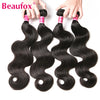 Beaufox Body Wave Bundles Brazilian Hair Weave Bundles 1/3/4 PCS Human Hair Bundles Natural /Jet Black 8-30"Remy Hair Extensions