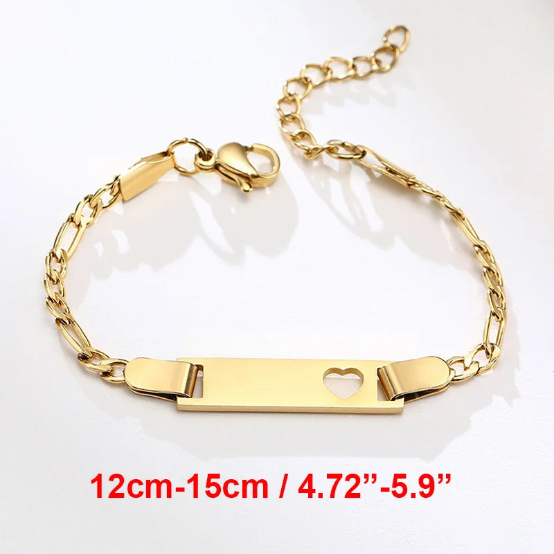 Vnox Personalize Mom Daughter Son Name Bracelets Non Allergy Stainless Steel Baptism Custom Love Baby Gifts Adjustable Jewelry