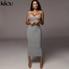Kliou Trägerloser rückenfreier sexy Bodycon-Midikleid Neu Damen High Waist gestreifte Kleider Eleganz Mode Partykleidung