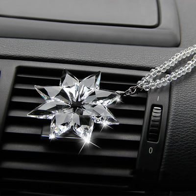 Transparenter Kristall Schneeflocken Auto-Anhänger Dekoration Ornamente Sonnenfänger Schneeflocken Hängedekoration Zubehör Weihnachtsgeschenke