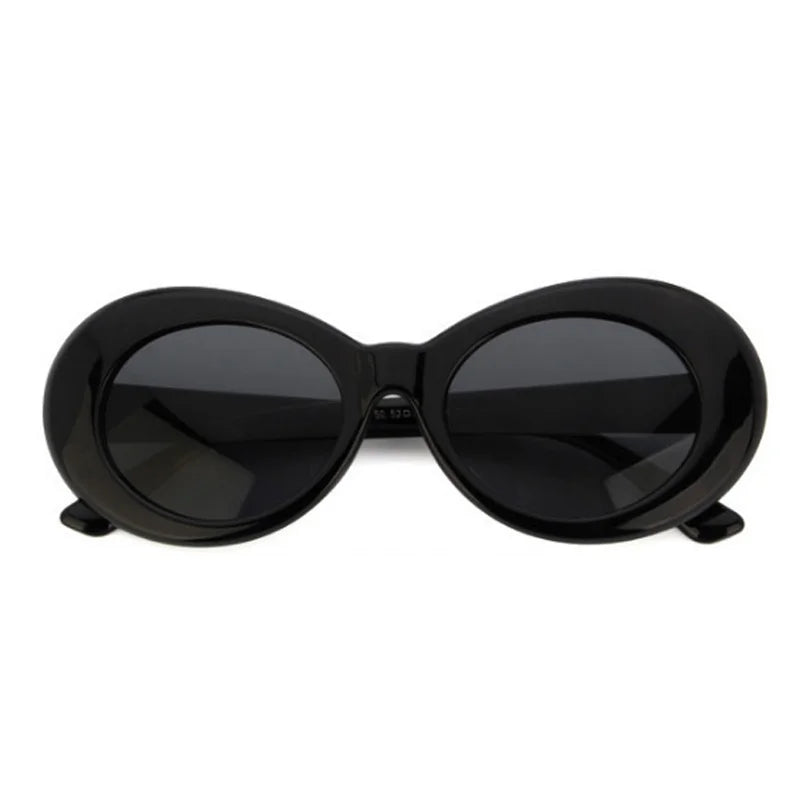 Kurt Cobain Retro Oval Sunglasses Man Vintage Fashion Brand Sun Glasses Classic White Black Lentes De Sol Mujer