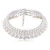 Multi-Layer White Imitation Pearl Necklace Bead  Chain Punk Ladies Wedding Short Clavicle Necklac Girl Charm Banquet Jewelry