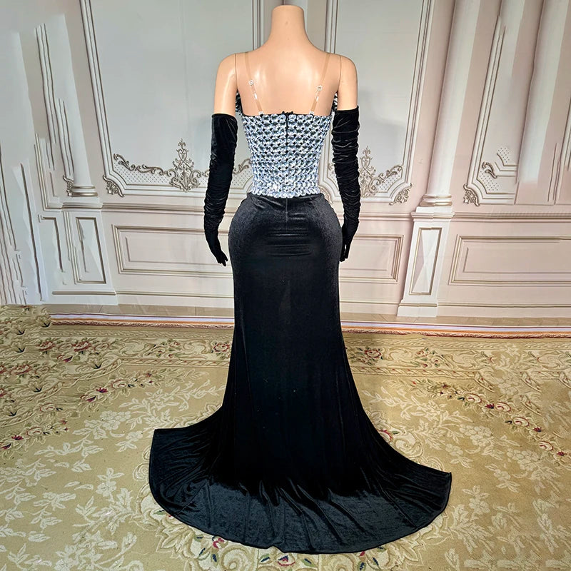 Novance Y4065 Elegantes Abendkleid 2024 mit Handschuhen Damenbekleidung Sexy Club für Party Trägerlose Kleidung Luxus
