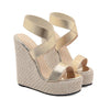 Eilyken Super High Peep Toe Gladiatoren-Wedges Sandalen Damen Bedeckte Ferse Plateau Mode Sommerschuhe Größe 35-42
