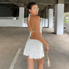 Sexy Solid Color Hanging Neck Bandage V-neck Off Shoulder Crop Tops 2021 Summer Women Fashion Casual Black Halter Vest Comfort