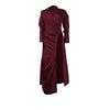 CM.YAYA Vintage Women Long Sleeve High Side Split Ruched Up Wrap Lapel Collar White Maxi Long Dress Fashion Street Dresses