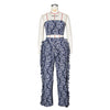 CM.YAYA Fashion Print Women's Set Strapless Top and Wide Leg tassel Pants Summer Cargo Street Two 2 Piece Set Outfit Tracksuit