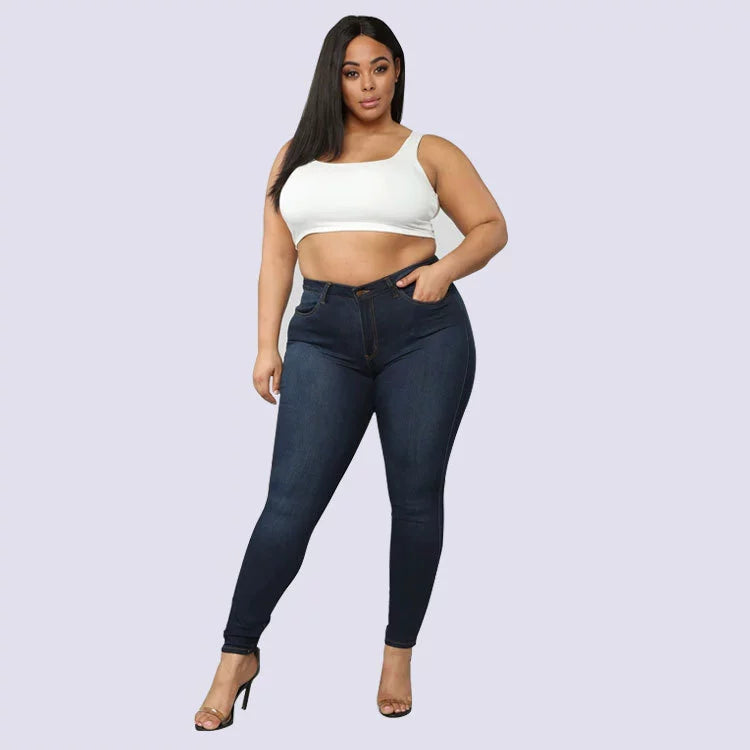 Jeans Große Größen Stretch-Denim Skinny-Hose