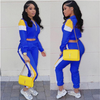 2024 Women's Fashion Color Collision Casual Suit, Splicing Sports Two-piece Set