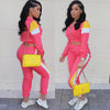 2024 Women's Fashion Color Collision Casual Suit, Splicing Sports Two-piece Set
