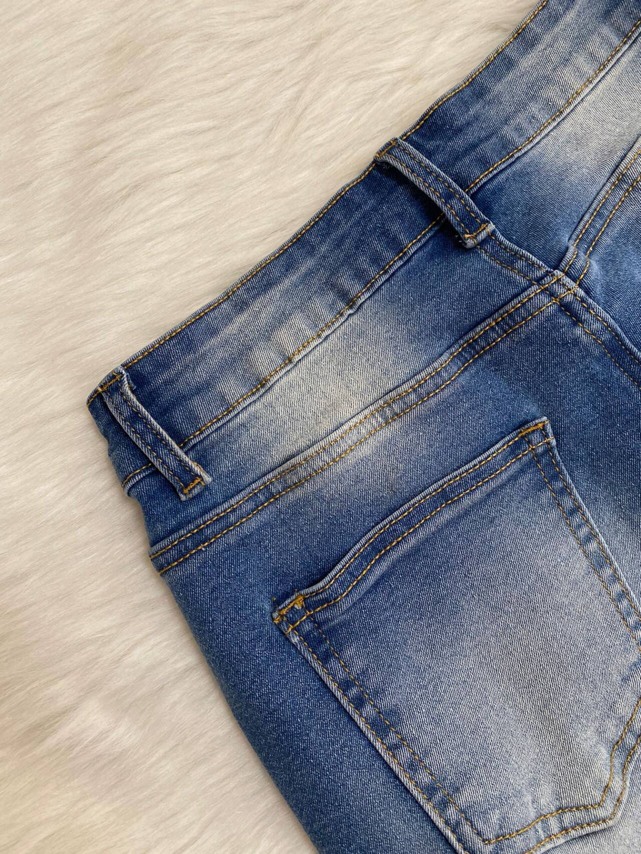 Jeans Ankle Length Women Pencil Denim Hole Pants Ripped Pockets High Waist Jean Skinny Streetwear Button Washed Distressed