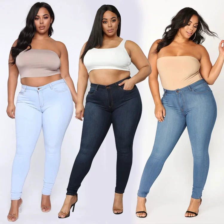 Jeans Große Größen Stretch-Denim Skinny-Hose
