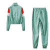 2024 Women's Fashion Color Collision Casual Suit, Splicing Sports Two-piece Set