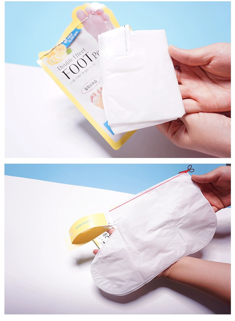Südkorea Die Enjia Doppelt Peeling Fußmaske gegen abgestorbene Haut und Schwielen Feuchtigkeitsspendend Zarte weiße Füße Sohlenpflege Fußmaske