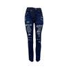Jeans Ankle Length Women Pencil Denim Hole Pants Ripped Pockets High Waist Jean Skinny Streetwear Button Washed Distressed