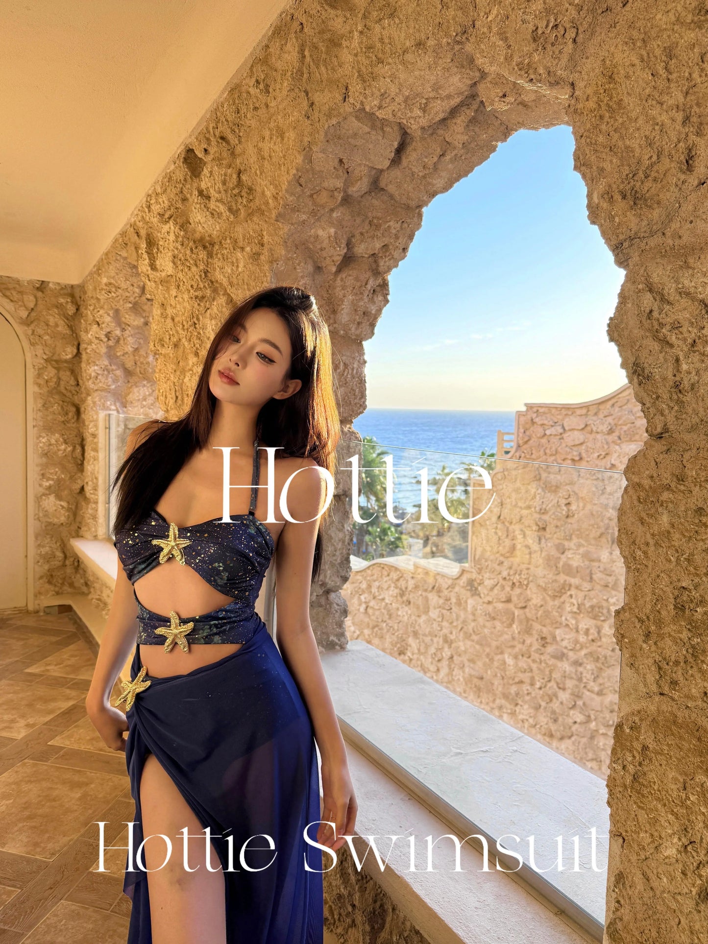 [Neptun] Hochwertiger hohler sexy Einteiler Zweiteiler Urlaub Bikini Strand Thermalbad Badeanzug