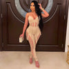 European and American Women's Clothing See-through Sexy Suspender Mesh Jumpsuit