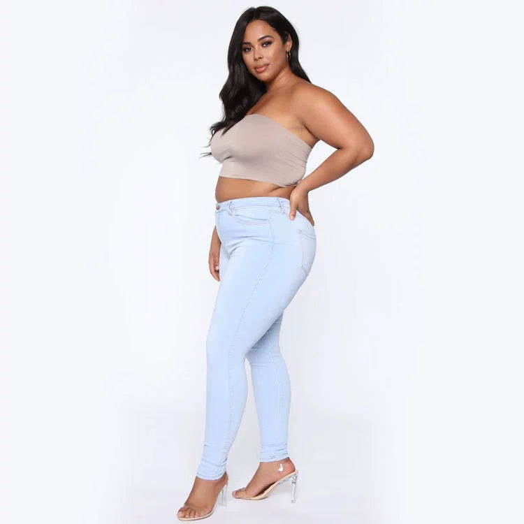 Jeans Große Größen Stretch-Denim Skinny-Hose