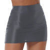 Mehrfarbiger glänzender, seidiger Minirock, sexy, transparent, hochelastischer Plus-Size-Rock, Bodycon-Kleid, durchsichtig, Nachtclub, OL