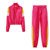 2024 Women's Fashion Color Collision Casual Suit, Splicing Sports Two-piece Set