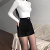 Corduroy shorts for women 2023 autumn and winter New High waist slimming straight tights fashionable Korean style small boot pants