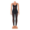 European and American Women's Clothing See-through Sexy Suspender Mesh Jumpsuit