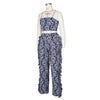 CM.YAYA Fashion Print Women's Set Strapless Top and Wide Leg tassel Pants Summer Cargo Street Two 2 Piece Set Outfit Tracksuit