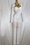 Women's Fashion Elegant Slim Fit Bodysuit Chest Wrap