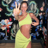 Damen rückenfreies Split Club Party Hollow Cut Out Geburtstags-Kleid