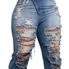 Jeans Ankle Length Women Pencil Denim Hole Pants Ripped Pockets High Waist Jean Skinny Streetwear Button Washed Distressed