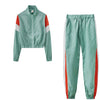 2024 Women's Fashion Color Collision Casual Suit, Splicing Sports Two-piece Set