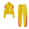 2024 Women's Fashion Color Collision Casual Suit, Splicing Sports Two-piece Set