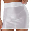 Mehrfarbiger glänzender, seidiger Minirock, sexy, transparent, hochelastischer Plus-Size-Rock, Bodycon-Kleid, durchsichtig, Nachtclub, OL