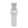 CM.YAYA INS Women Strapless Mesh Stain High Waist 3D Flower Sleeveless Dress 2024 Birthday Maxi Long Party Evening Split Dresses