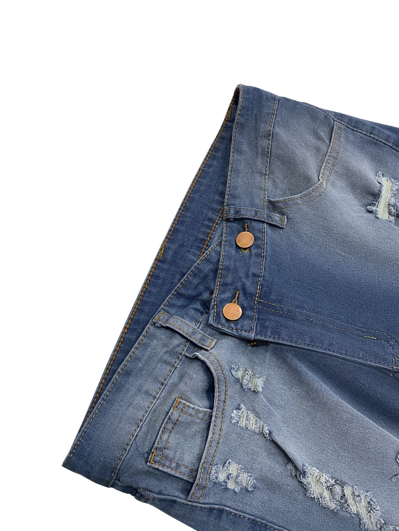 Jeans Ankle Length Women Pencil Denim Hole Pants Ripped Pockets High Waist Jean Skinny Streetwear Button Washed Distressed