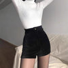 Corduroy shorts for women 2023 autumn and winter New High waist slimming straight tights fashionable Korean style small boot pants