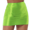 Mehrfarbiger glänzender, seidiger Minirock, sexy, transparent, hochelastischer Plus-Size-Rock, Bodycon-Kleid, durchsichtig, Nachtclub, OL