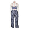 CM.YAYA Fashion Print Women's Set Strapless Top and Wide Leg tassel Pants Summer Cargo Street Two 2 Piece Set Outfit Tracksuit