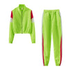 2024 Women's Fashion Color Collision Casual Suit, Splicing Sports Two-piece Set